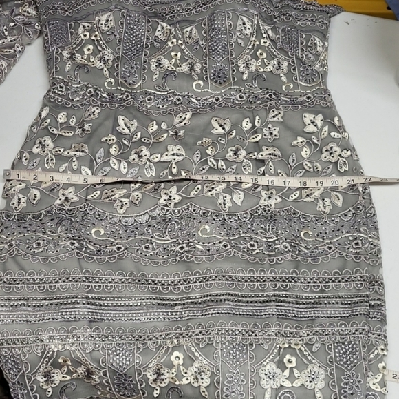 Social Occasions by Mon Cheri Embroidered Lace Sheath Dress Lace Beaded Plus 16 - Picture 11 of 12